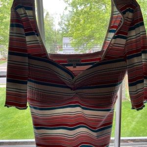 striped off-the-shoulder top🦋🤩